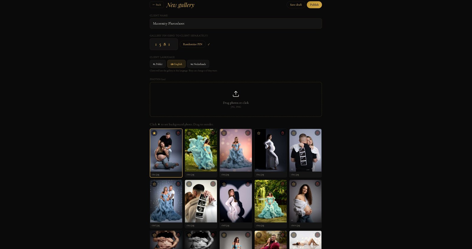 Creating a new proofing gallery